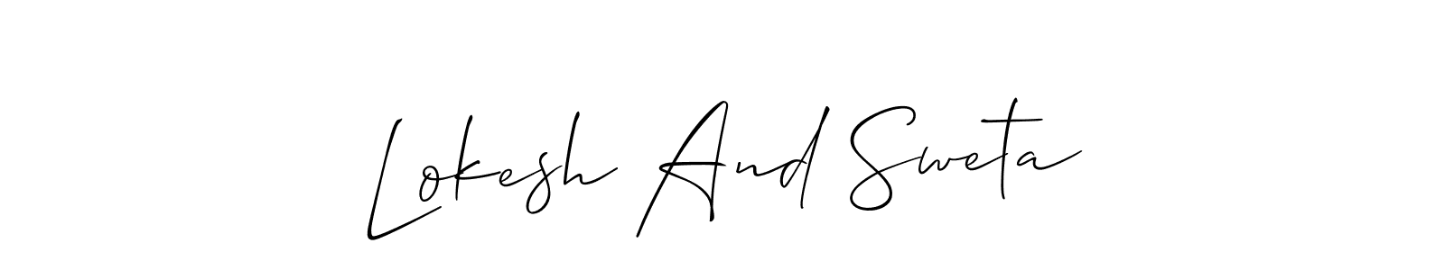 Check out images of Autograph of Lokesh And Sweta name. Actor Lokesh And Sweta Signature Style. Allison_Script is a professional sign style online. Lokesh And Sweta signature style 2 images and pictures png