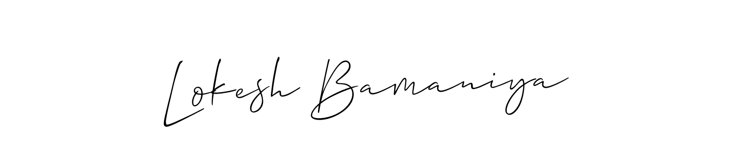 Also You can easily find your signature by using the search form. We will create Lokesh Bamaniya name handwritten signature images for you free of cost using Allison_Script sign style. Lokesh Bamaniya signature style 2 images and pictures png