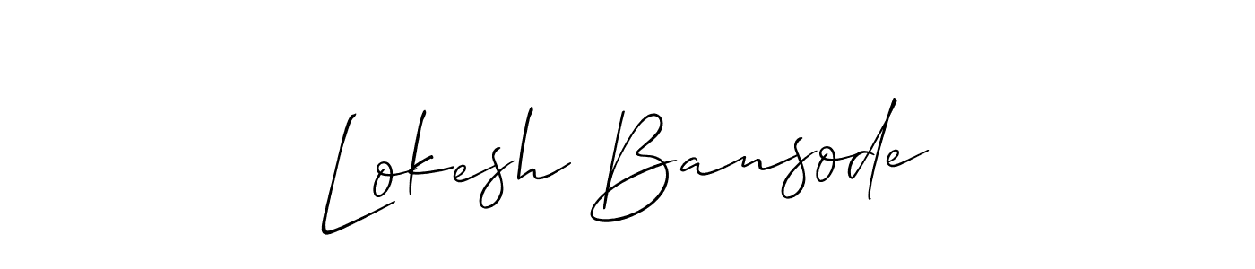 Allison_Script is a professional signature style that is perfect for those who want to add a touch of class to their signature. It is also a great choice for those who want to make their signature more unique. Get Lokesh Bansode name to fancy signature for free. Lokesh Bansode signature style 2 images and pictures png