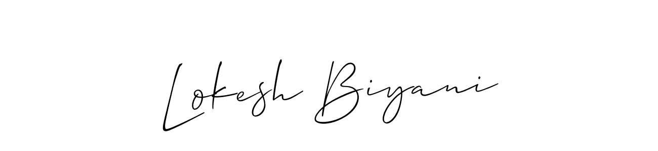 Lokesh Biyani stylish signature style. Best Handwritten Sign (Allison_Script) for my name. Handwritten Signature Collection Ideas for my name Lokesh Biyani. Lokesh Biyani signature style 2 images and pictures png