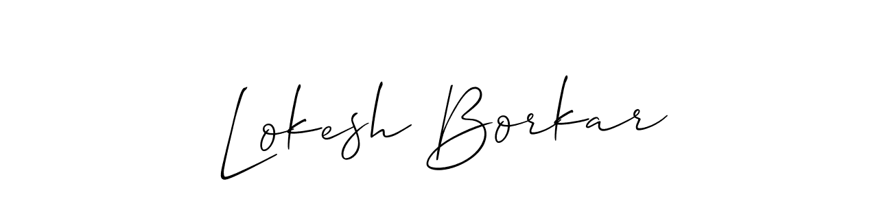 Make a beautiful signature design for name Lokesh Borkar. With this signature (Allison_Script) style, you can create a handwritten signature for free. Lokesh Borkar signature style 2 images and pictures png