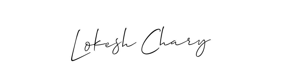Lokesh Chary stylish signature style. Best Handwritten Sign (Allison_Script) for my name. Handwritten Signature Collection Ideas for my name Lokesh Chary. Lokesh Chary signature style 2 images and pictures png