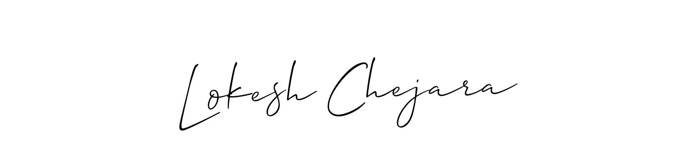 Make a beautiful signature design for name Lokesh Chejara. With this signature (Allison_Script) style, you can create a handwritten signature for free. Lokesh Chejara signature style 2 images and pictures png