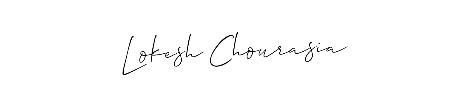 Also we have Lokesh Chourasia name is the best signature style. Create professional handwritten signature collection using Allison_Script autograph style. Lokesh Chourasia signature style 2 images and pictures png