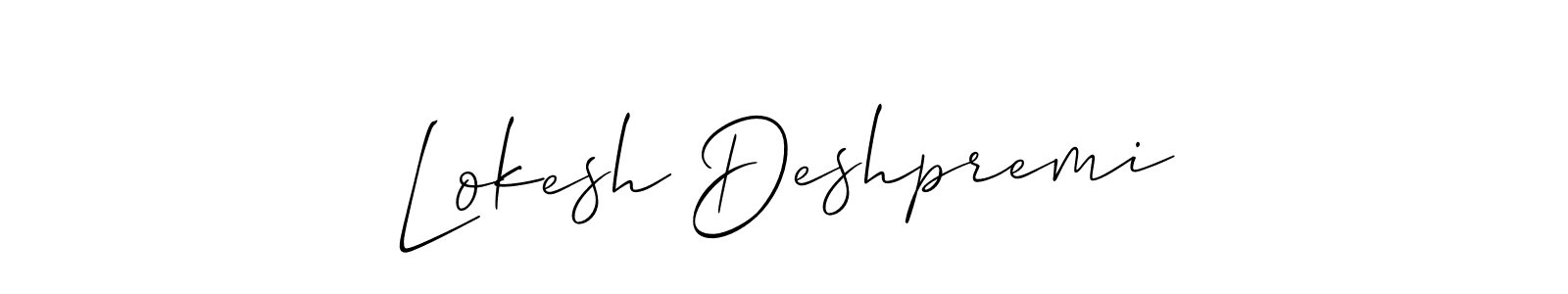 if you are searching for the best signature style for your name Lokesh Deshpremi. so please give up your signature search. here we have designed multiple signature styles  using Allison_Script. Lokesh Deshpremi signature style 2 images and pictures png