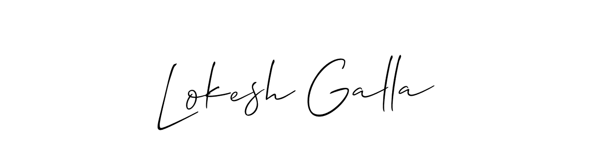 Lokesh Galla stylish signature style. Best Handwritten Sign (Allison_Script) for my name. Handwritten Signature Collection Ideas for my name Lokesh Galla. Lokesh Galla signature style 2 images and pictures png