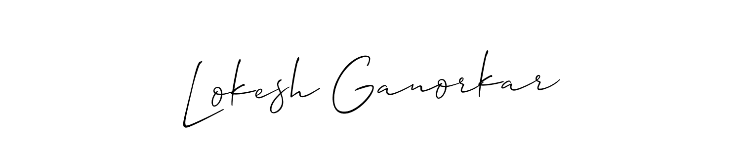 How to make Lokesh Ganorkar signature? Allison_Script is a professional autograph style. Create handwritten signature for Lokesh Ganorkar name. Lokesh Ganorkar signature style 2 images and pictures png