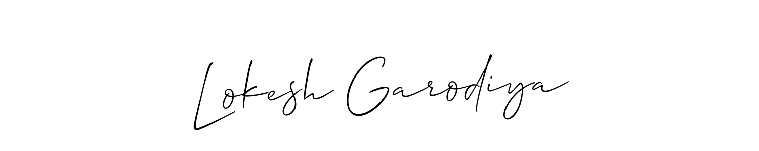 How to Draw Lokesh Garodiya signature style? Allison_Script is a latest design signature styles for name Lokesh Garodiya. Lokesh Garodiya signature style 2 images and pictures png