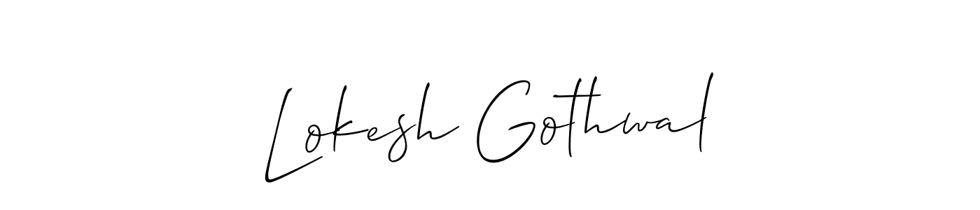 Use a signature maker to create a handwritten signature online. With this signature software, you can design (Allison_Script) your own signature for name Lokesh Gothwal. Lokesh Gothwal signature style 2 images and pictures png