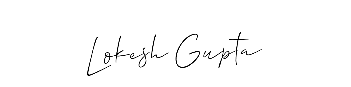 The best way (Allison_Script) to make a short signature is to pick only two or three words in your name. The name Lokesh Gupta include a total of six letters. For converting this name. Lokesh Gupta signature style 2 images and pictures png