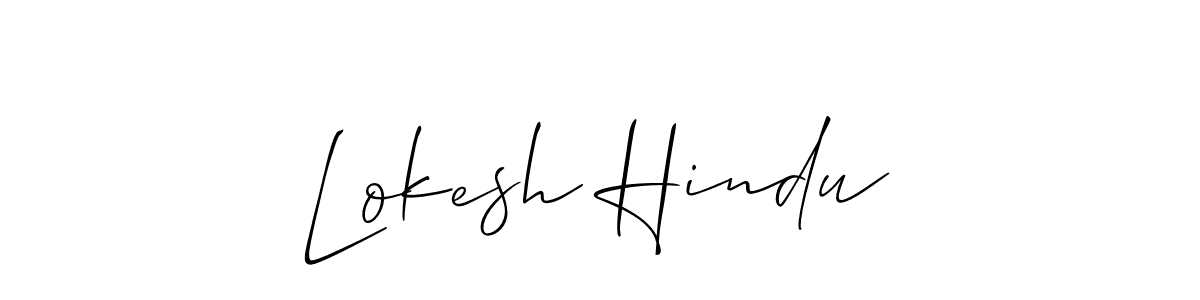 Make a beautiful signature design for name Lokesh Hindu. With this signature (Allison_Script) style, you can create a handwritten signature for free. Lokesh Hindu signature style 2 images and pictures png