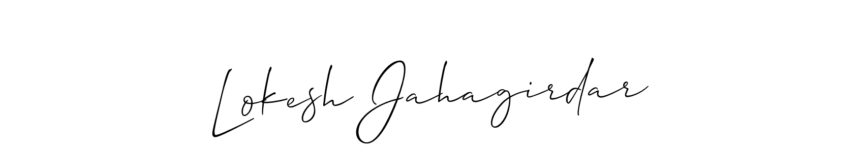 It looks lik you need a new signature style for name Lokesh Jahagirdar. Design unique handwritten (Allison_Script) signature with our free signature maker in just a few clicks. Lokesh Jahagirdar signature style 2 images and pictures png