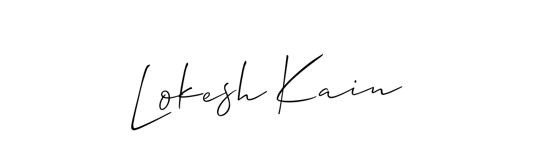 Use a signature maker to create a handwritten signature online. With this signature software, you can design (Allison_Script) your own signature for name Lokesh Kain. Lokesh Kain signature style 2 images and pictures png