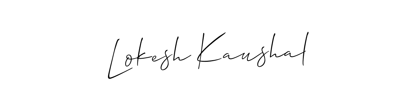 Also we have Lokesh Kaushal name is the best signature style. Create professional handwritten signature collection using Allison_Script autograph style. Lokesh Kaushal signature style 2 images and pictures png