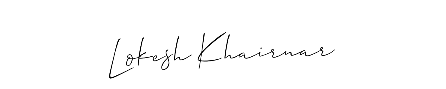 Make a short Lokesh Khairnar signature style. Manage your documents anywhere anytime using Allison_Script. Create and add eSignatures, submit forms, share and send files easily. Lokesh Khairnar signature style 2 images and pictures png