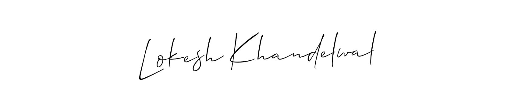 This is the best signature style for the Lokesh Khandelwal name. Also you like these signature font (Allison_Script). Mix name signature. Lokesh Khandelwal signature style 2 images and pictures png