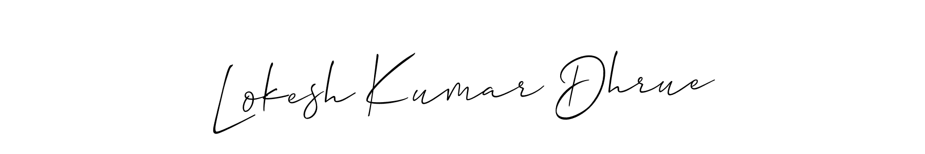 Make a short Lokesh Kumar Dhrue signature style. Manage your documents anywhere anytime using Allison_Script. Create and add eSignatures, submit forms, share and send files easily. Lokesh Kumar Dhrue signature style 2 images and pictures png