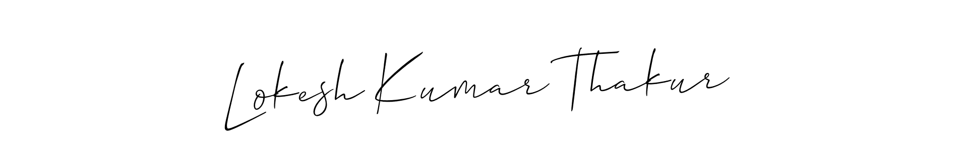 Allison_Script is a professional signature style that is perfect for those who want to add a touch of class to their signature. It is also a great choice for those who want to make their signature more unique. Get Lokesh Kumar Thakur name to fancy signature for free. Lokesh Kumar Thakur signature style 2 images and pictures png