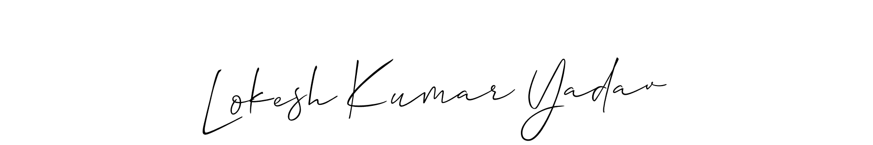 You should practise on your own different ways (Allison_Script) to write your name (Lokesh Kumar Yadav) in signature. don't let someone else do it for you. Lokesh Kumar Yadav signature style 2 images and pictures png
