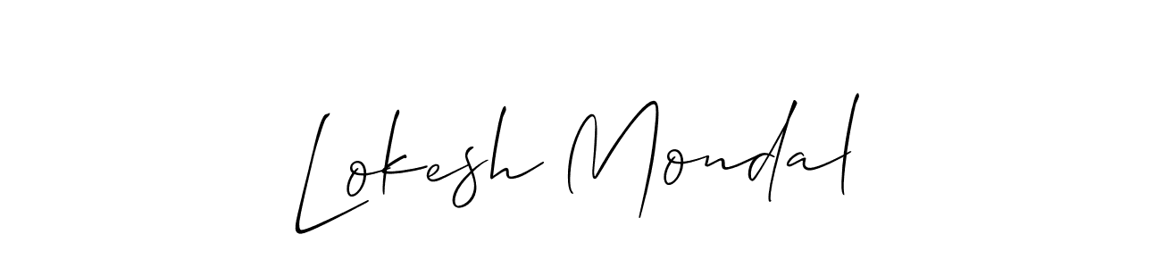 Make a beautiful signature design for name Lokesh Mondal. With this signature (Allison_Script) style, you can create a handwritten signature for free. Lokesh Mondal signature style 2 images and pictures png