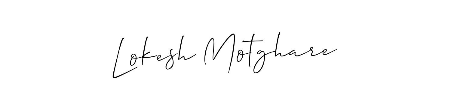 How to make Lokesh Motghare name signature. Use Allison_Script style for creating short signs online. This is the latest handwritten sign. Lokesh Motghare signature style 2 images and pictures png