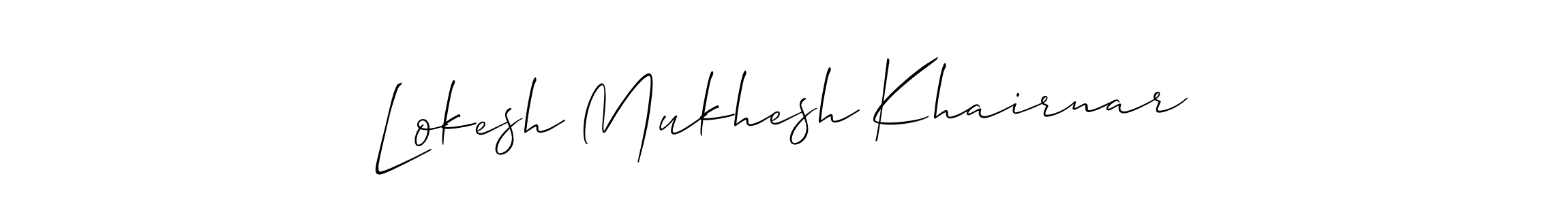 How to make Lokesh Mukhesh Khairnar signature? Allison_Script is a professional autograph style. Create handwritten signature for Lokesh Mukhesh Khairnar name. Lokesh Mukhesh Khairnar signature style 2 images and pictures png