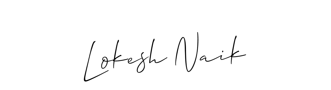 How to make Lokesh Naik name signature. Use Allison_Script style for creating short signs online. This is the latest handwritten sign. Lokesh Naik signature style 2 images and pictures png