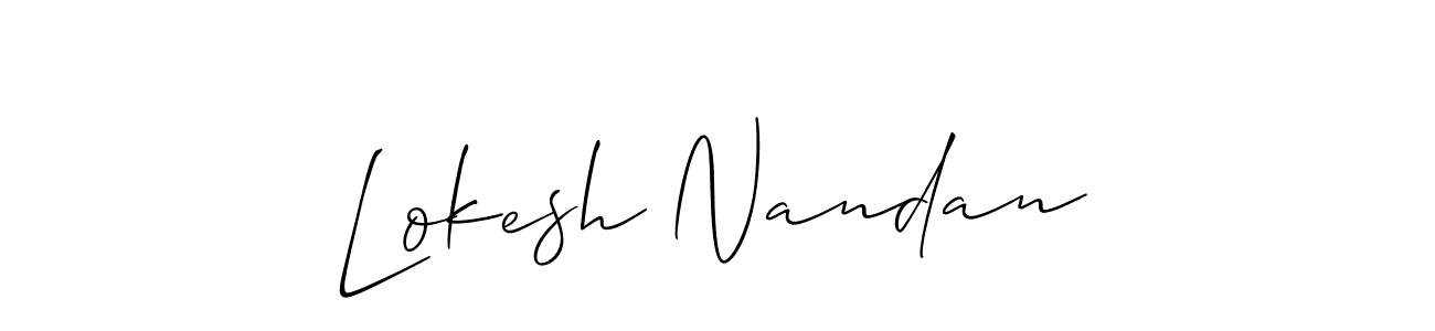 Also we have Lokesh Nandan name is the best signature style. Create professional handwritten signature collection using Allison_Script autograph style. Lokesh Nandan signature style 2 images and pictures png