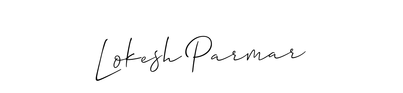 Allison_Script is a professional signature style that is perfect for those who want to add a touch of class to their signature. It is also a great choice for those who want to make their signature more unique. Get Lokesh Parmar name to fancy signature for free. Lokesh Parmar signature style 2 images and pictures png