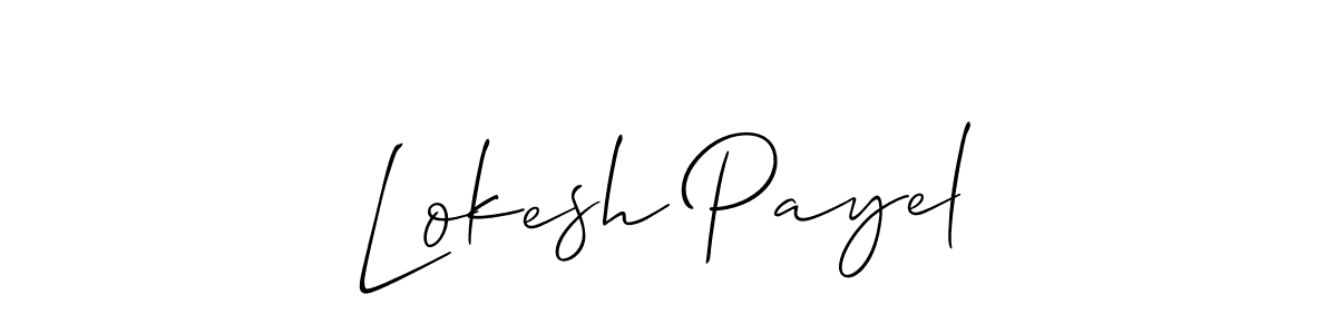 How to Draw Lokesh Payel signature style? Allison_Script is a latest design signature styles for name Lokesh Payel. Lokesh Payel signature style 2 images and pictures png