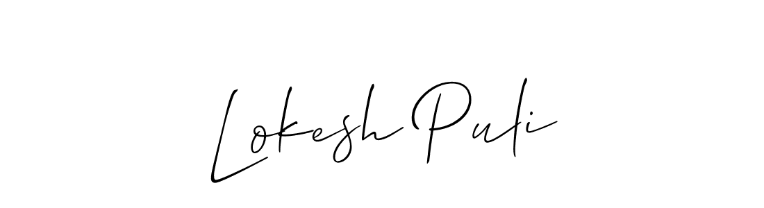 Make a short Lokesh Puli signature style. Manage your documents anywhere anytime using Allison_Script. Create and add eSignatures, submit forms, share and send files easily. Lokesh Puli signature style 2 images and pictures png
