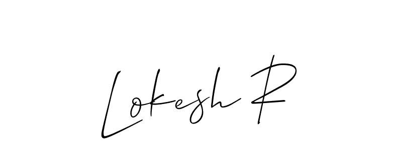 How to make Lokesh R signature? Allison_Script is a professional autograph style. Create handwritten signature for Lokesh R name. Lokesh R signature style 2 images and pictures png