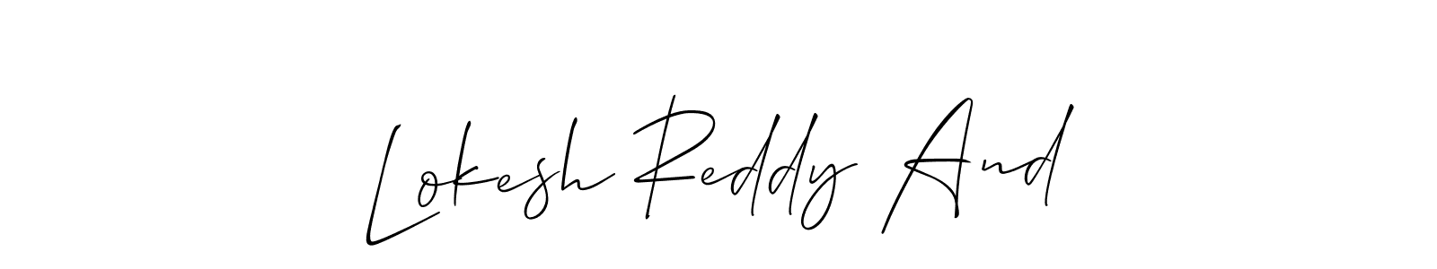 Similarly Allison_Script is the best handwritten signature design. Signature creator online .You can use it as an online autograph creator for name Lokesh Reddy And. Lokesh Reddy And signature style 2 images and pictures png