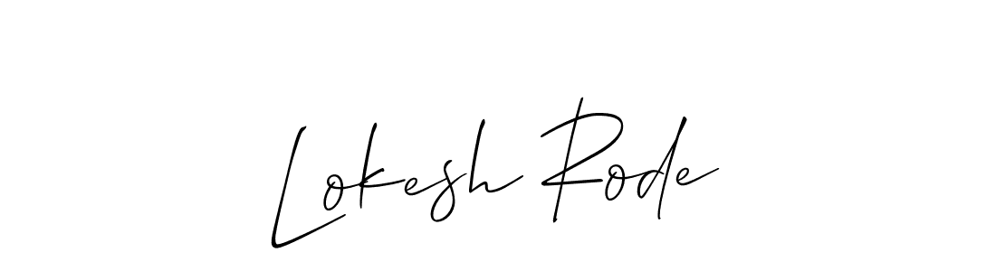 It looks lik you need a new signature style for name Lokesh Rode. Design unique handwritten (Allison_Script) signature with our free signature maker in just a few clicks. Lokesh Rode signature style 2 images and pictures png