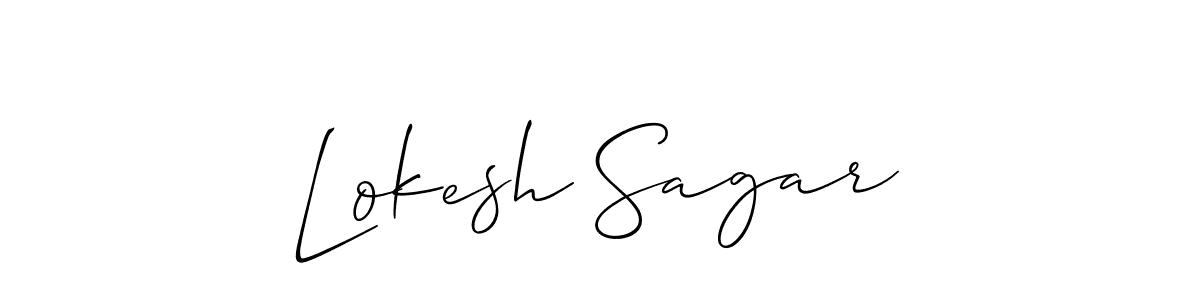 The best way (Allison_Script) to make a short signature is to pick only two or three words in your name. The name Lokesh Sagar include a total of six letters. For converting this name. Lokesh Sagar signature style 2 images and pictures png