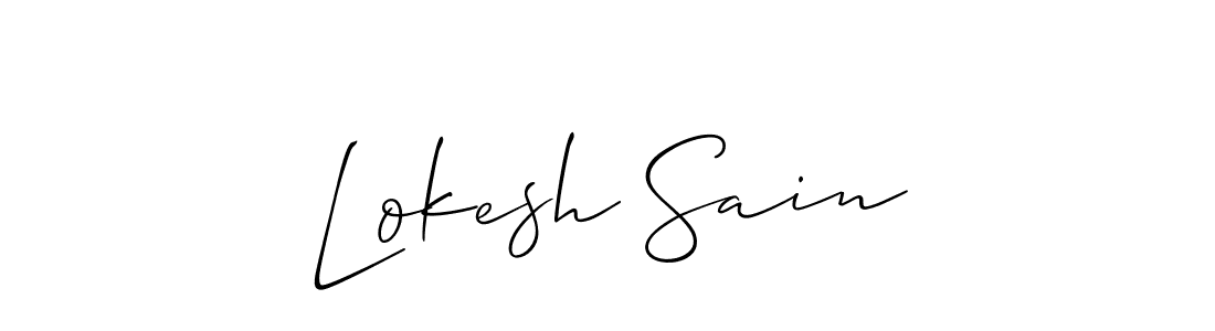 Allison_Script is a professional signature style that is perfect for those who want to add a touch of class to their signature. It is also a great choice for those who want to make their signature more unique. Get Lokesh Sain name to fancy signature for free. Lokesh Sain signature style 2 images and pictures png