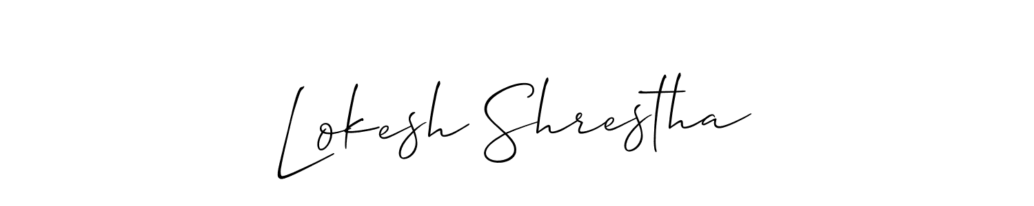 Also we have Lokesh Shrestha name is the best signature style. Create professional handwritten signature collection using Allison_Script autograph style. Lokesh Shrestha signature style 2 images and pictures png