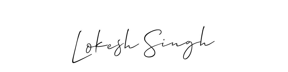 The best way (Allison_Script) to make a short signature is to pick only two or three words in your name. The name Lokesh Singh include a total of six letters. For converting this name. Lokesh Singh signature style 2 images and pictures png