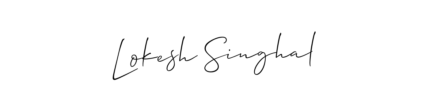 Create a beautiful signature design for name Lokesh Singhal. With this signature (Allison_Script) fonts, you can make a handwritten signature for free. Lokesh Singhal signature style 2 images and pictures png