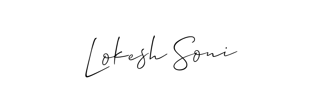 Make a beautiful signature design for name Lokesh Soni. With this signature (Allison_Script) style, you can create a handwritten signature for free. Lokesh Soni signature style 2 images and pictures png