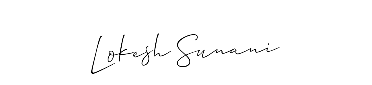 Use a signature maker to create a handwritten signature online. With this signature software, you can design (Allison_Script) your own signature for name Lokesh Sunani. Lokesh Sunani signature style 2 images and pictures png