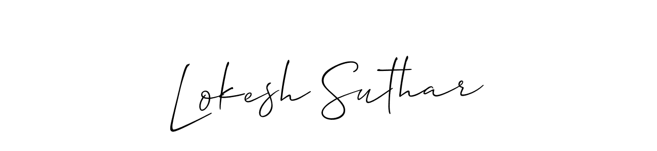 How to Draw Lokesh Suthar signature style? Allison_Script is a latest design signature styles for name Lokesh Suthar. Lokesh Suthar signature style 2 images and pictures png