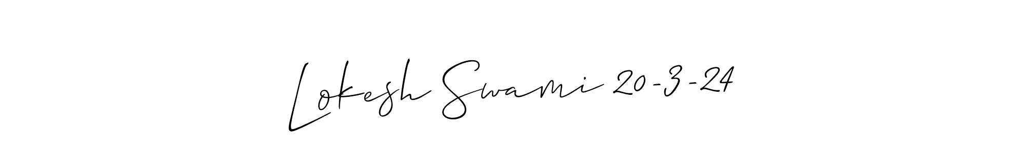Use a signature maker to create a handwritten signature online. With this signature software, you can design (Allison_Script) your own signature for name Lokesh Swami 20-3-24. Lokesh Swami 20-3-24 signature style 2 images and pictures png