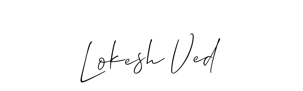 You should practise on your own different ways (Allison_Script) to write your name (Lokesh Ved) in signature. don't let someone else do it for you. Lokesh Ved signature style 2 images and pictures png