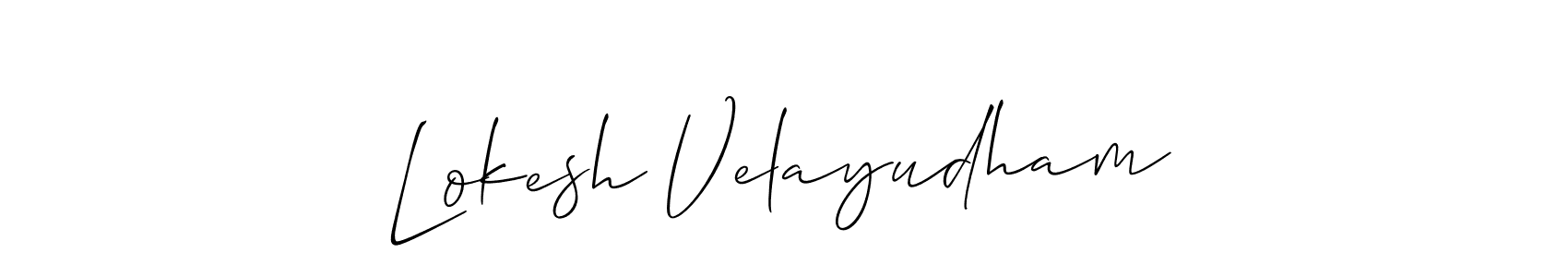 if you are searching for the best signature style for your name Lokesh Velayudham. so please give up your signature search. here we have designed multiple signature styles  using Allison_Script. Lokesh Velayudham signature style 2 images and pictures png