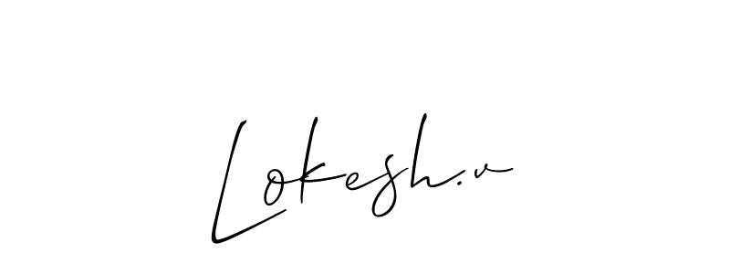 Design your own signature with our free online signature maker. With this signature software, you can create a handwritten (Allison_Script) signature for name Lokesh.v. Lokesh.v signature style 2 images and pictures png