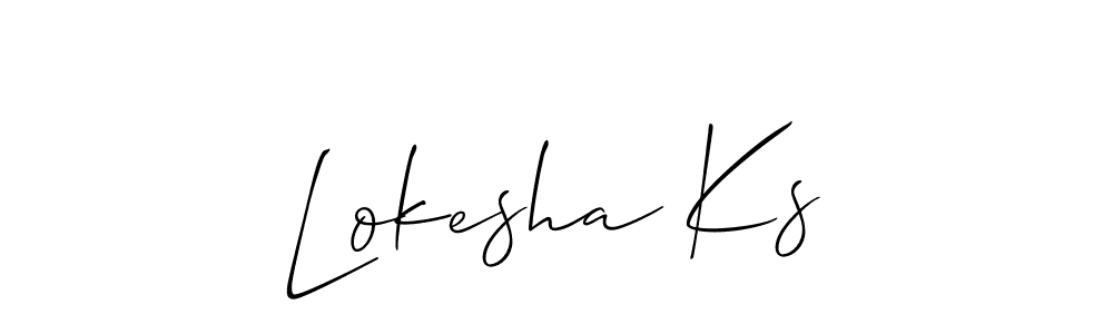 Create a beautiful signature design for name Lokesha Ks. With this signature (Allison_Script) fonts, you can make a handwritten signature for free. Lokesha Ks signature style 2 images and pictures png