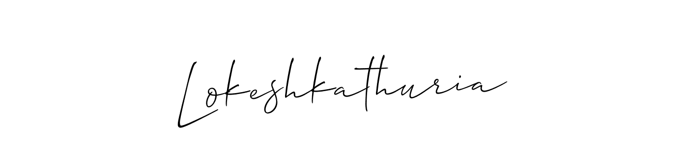 Make a beautiful signature design for name Lokeshkathuria. With this signature (Allison_Script) style, you can create a handwritten signature for free. Lokeshkathuria signature style 2 images and pictures png