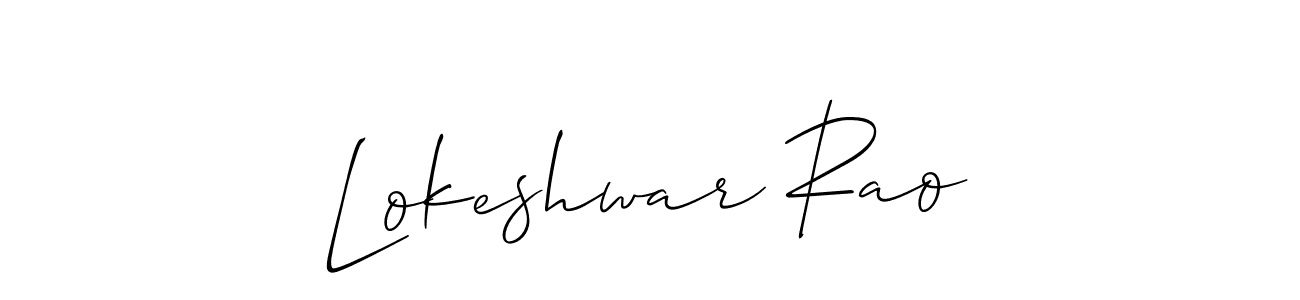 Design your own signature with our free online signature maker. With this signature software, you can create a handwritten (Allison_Script) signature for name Lokeshwar Rao. Lokeshwar Rao signature style 2 images and pictures png