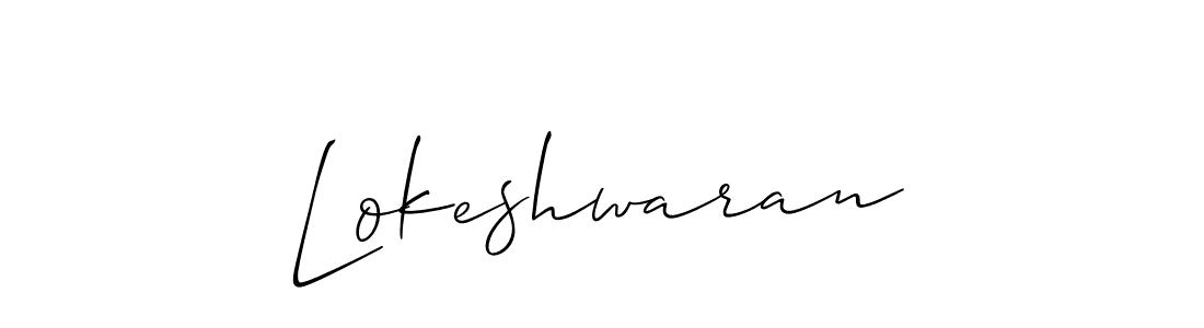 How to make Lokeshwaran name signature. Use Allison_Script style for creating short signs online. This is the latest handwritten sign. Lokeshwaran signature style 2 images and pictures png